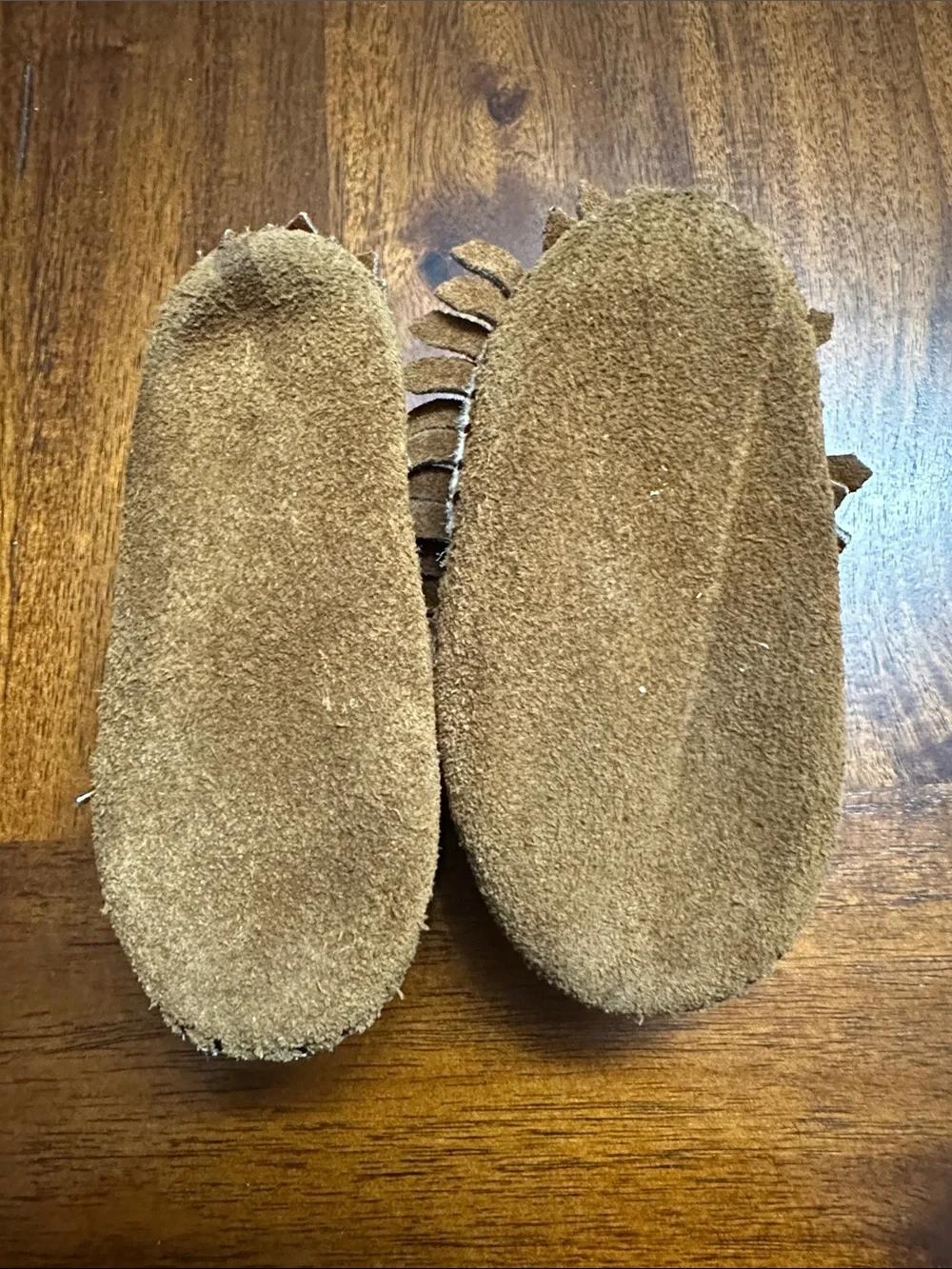 Kids Beige Suede Moccasin Shoes